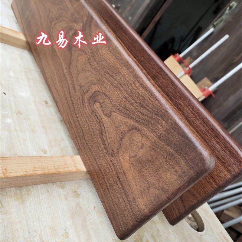 北美黑胡桃实木墙上隐形隔板一字板置物架电视墙板壁挂层板