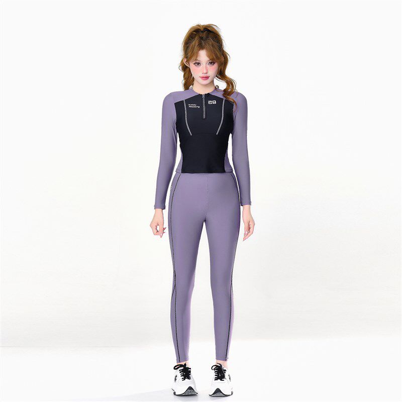 泳衣女2025新款分体保守显瘦运动长袖长裤潜水服冲浪服泡温泉泳装