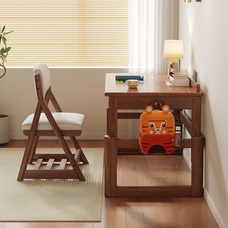 实木儿童书桌家用小学生写字桌卧室办公电脑桌可升降小孩学习桌子