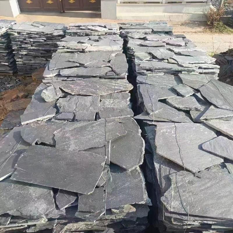 仿古砖青石板岩园林景观防滑碎拼地砖汀步石不P规则毛边室外乱型