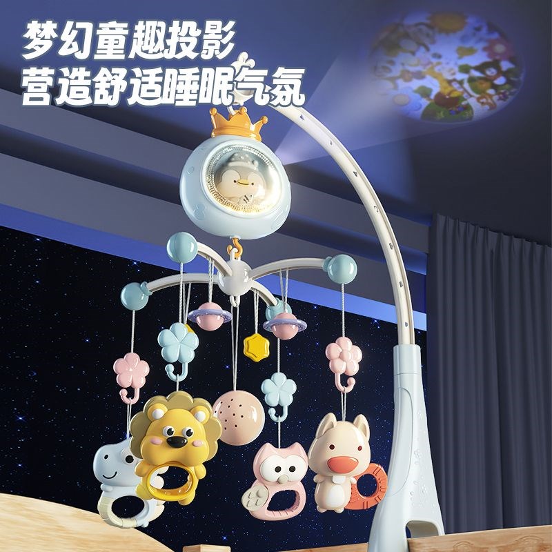 新生婴儿床头摇铃婴儿车音乐床上悬挂式旋转床铃宝宝益智婴儿玩具