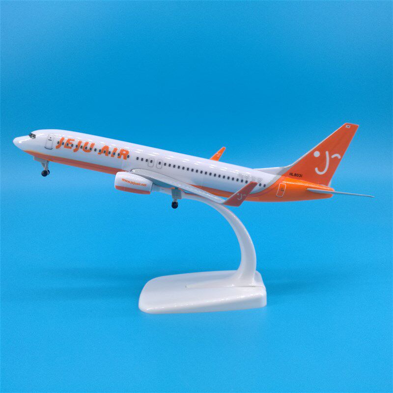 20cm济州航空公司波音B737飞C机模型装饰,带轮子起落架可拆卸