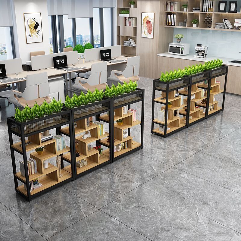 办公室隔断屏风置物架饭店餐饮简约现代铁艺隔断置物架花架