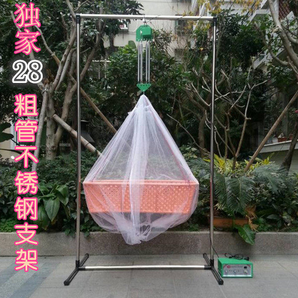 潮汕婴儿电动摇篮,绿色环保手工竹E摇篮床,婴儿床不锈钢支架自动