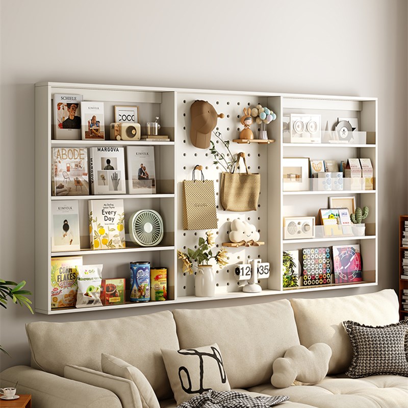 沙发后置物架壁挂式书架工具挂墙板洞洞板挂板墙上的展示架造型墙