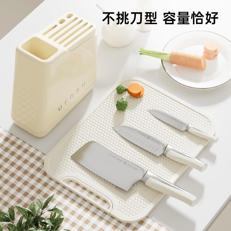 刀架置物架家用厨房台面多功能菜刀筷子勺子一体式沥水收纳架塑料