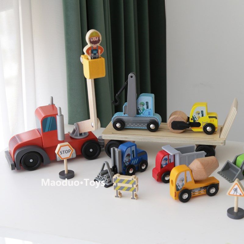 木制运载工程车儿童大卡车运输车玩具男孩3456车子模型仿真汽车UM,玩具/童车/益智/积木/模型,合金车/玩具仿真车/收藏车模,淘宝优惠券,粉丝福利购,淘宝优惠卷