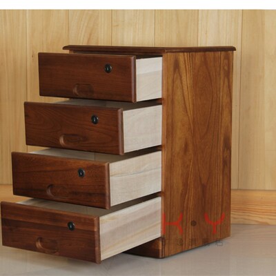 储物柜抽屉式收纳柜子带锁实木质文件柜矮柜50cm宽的桌下柜办公室