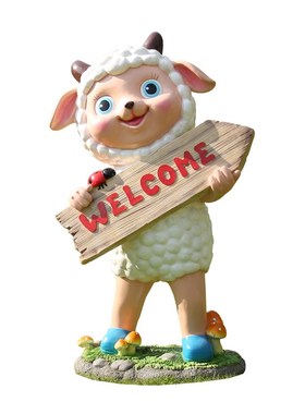 户外玻璃钢卡通羊雕塑园林景观幼儿园装饰小品公园售楼处草坪摆件