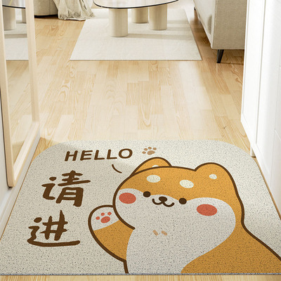 家用进门地垫玄关入户门垫v子大门口丝圈防滑地毯刮沙除泥蹭脚垫