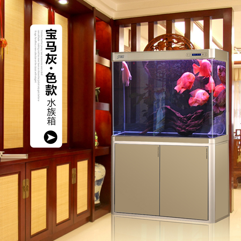 大型水族箱免换水客厅超白玻璃中型生态缸下过滤底滤鱼缸