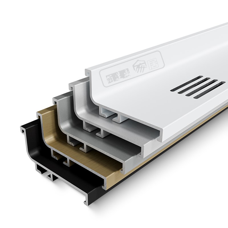 透气孔免拉手白色L型下柜金属五金型材地柜铝材厨房橱柜柜门把手
