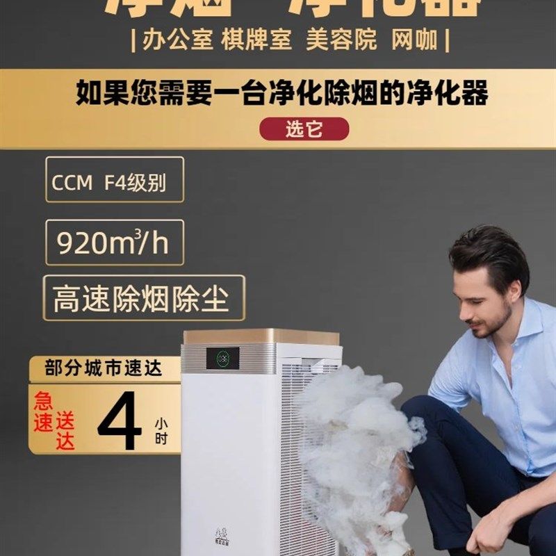 办公室棋牌室网咖美容院除u烟味净化器快速空气净化除甲醛除异味