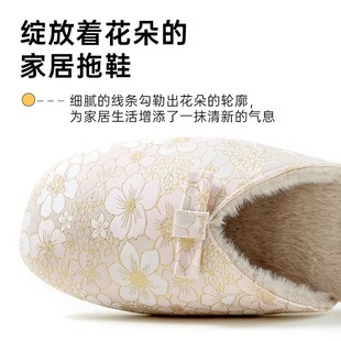 棉拖鞋女款冬季2024新款家居室内高级感可爱防滑冬天毛绒保暖拖鞋