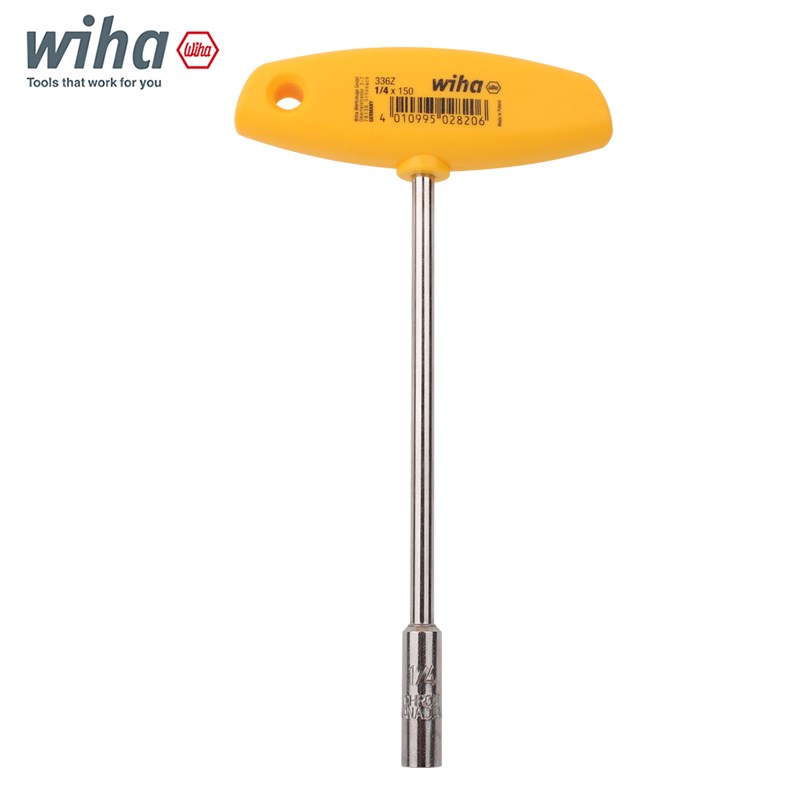 wiha威汉英制套筒扳手1/4螺帽螺丝刀T型带手柄英寸六角套筒336Z