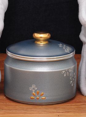 雏菊锡罐纯锡茶叶罐密封罐锡制家用礼盒装定制送同事退休礼品