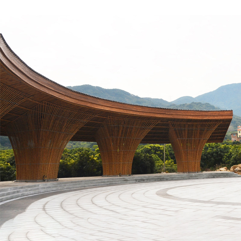 竹子装饰竹楼竹景l观竹长廊装修竹桥竹建筑竹房子文旅景观定制设