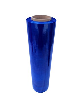 加厚3丝蓝色缠绕膜50cm宽打包膜拉伸膜机械打包包装膜工业大卷膜