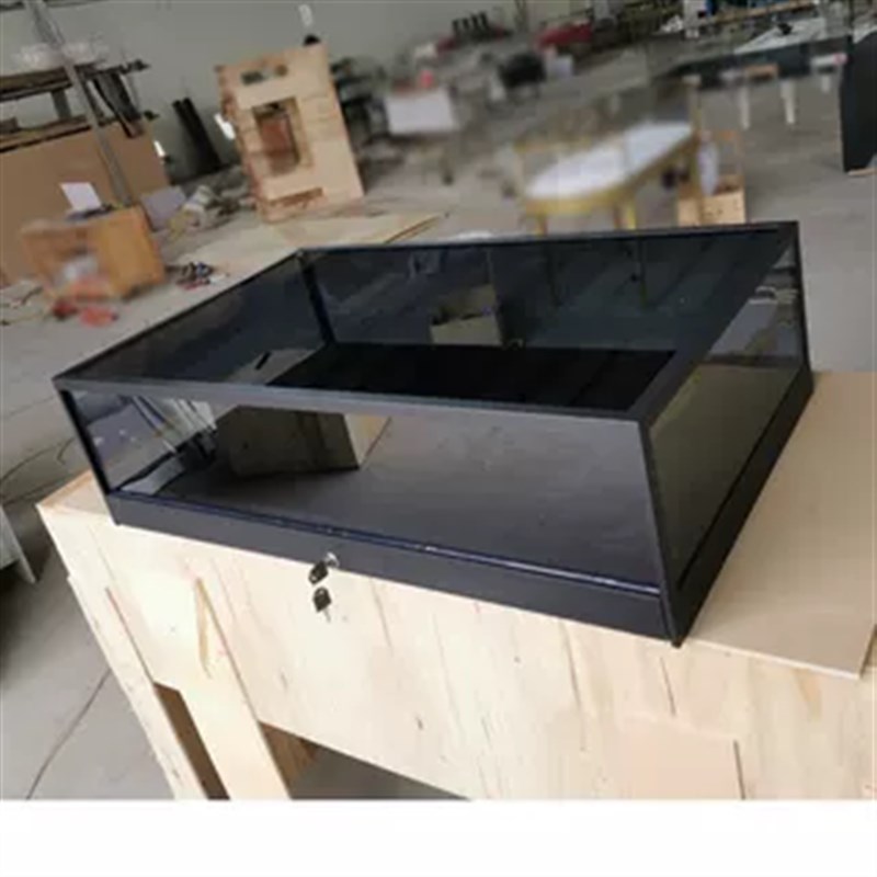 高档防尘罩首饰精品收纳定制小型桌面玻璃柜珠宝饰品金属展示柜台