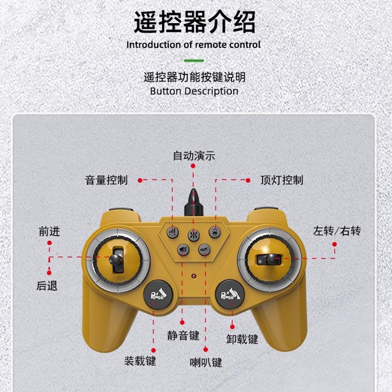 超大号工程车遥控搅拌车模型翻斗车渣土自卸车儿童玩具车男孩汽车