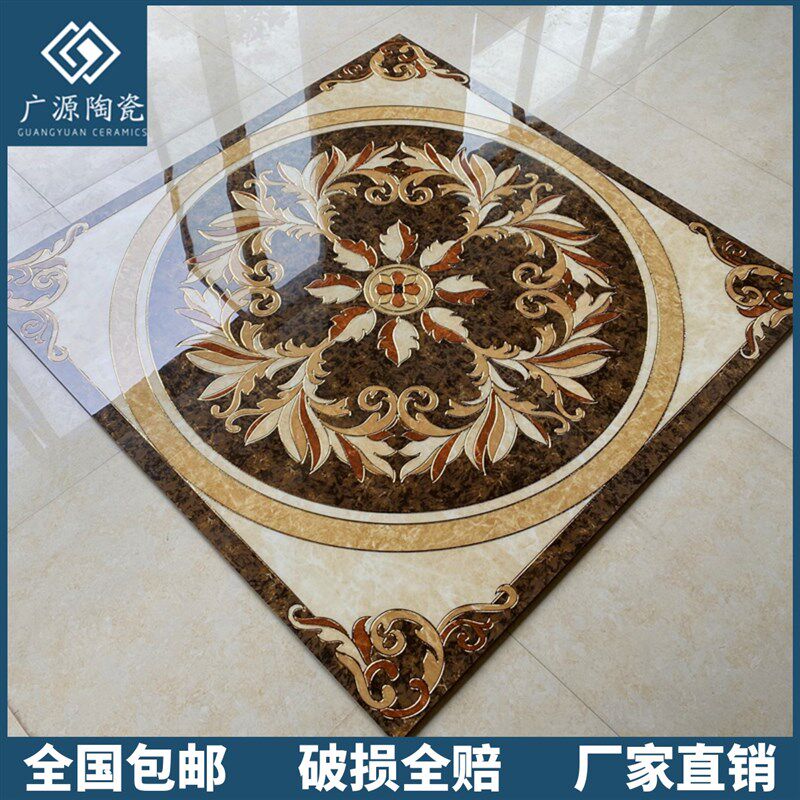 地拼花瓷砖800X800 入户玄关拼图微晶石M客厅拼花瓷砖抛晶砖地毯
