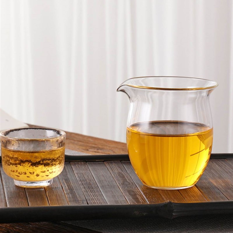 玻璃公道杯高透匀杯透明玻璃分茶器小号无把茶盅家用茶海功夫茶具