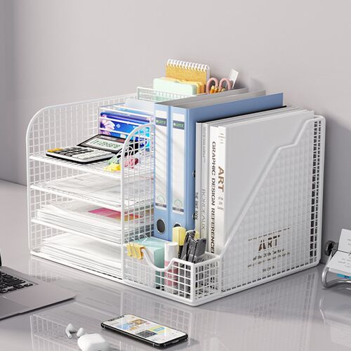 办公室桌面收纳置物架文件收纳盒办公用品文件架桌面书架多层大容