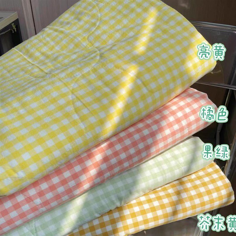 【全棉水洗棉夏凉被】可水洗z格子单人双人夏被空调被棉花薄被子