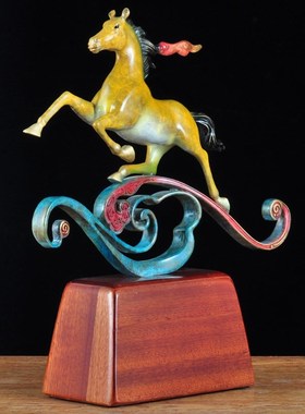 彩铜招财马摆件马到成功志在千里家居客厅酒柜玄关装饰品乔迁礼品