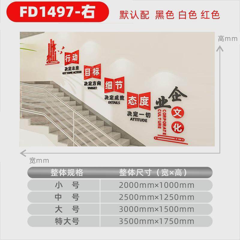 激励公司楼梯文化墙励志文字墙贴墙面装饰团队企业标语背景墙新款