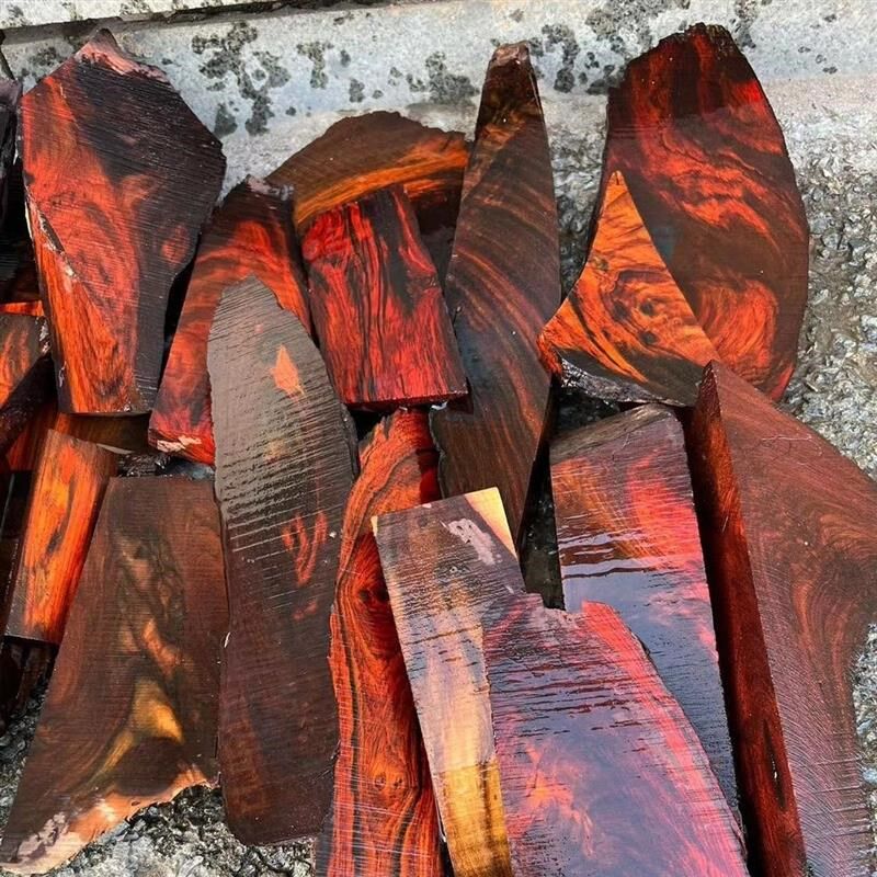 大红酸枝水波f花纹老料diy雕刻料花梨紫檀手柄发簪木料红木边角料