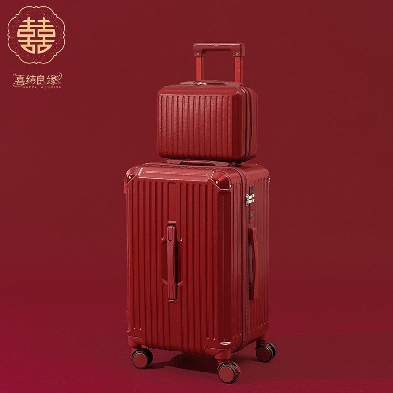 结婚行李箱d2026新款陪嫁箱红色皮箱子新娘拉杆箱女密码嫁妆箱一