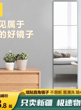 新疆包邮到家亚克力墙贴镜子化妆软镜片自粘全身穿衣镜学生宿舍粘
