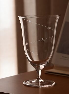 白屿 星a轨玻璃杯果汁杯手工水晶玻璃红酒杯透明杯子喝水喝酒