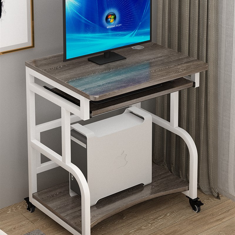 可移动书桌小户型简易电脑台式桌带轮小型洞洞板单人家用小尺寸枱