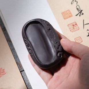 善琏湖笔砚台迷你老坑端砚精品端砚小砚台可研墨天然原石成人毛笔