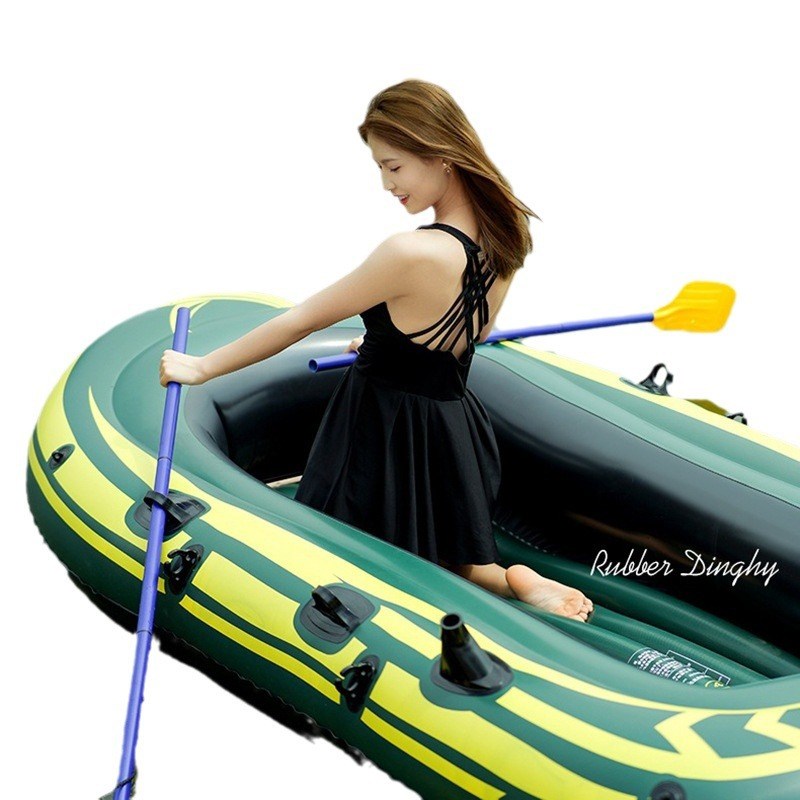 儿童水上充气小船遮阳防晒气垫船橡皮艇加厚钓鱼船耐磨漂流皮划艇