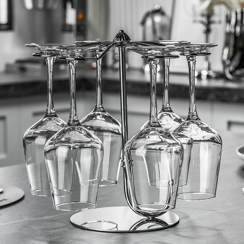 创意红酒杯架套装家用水晶玻璃红酒杯葡萄酒高脚杯子醒酒器一体架