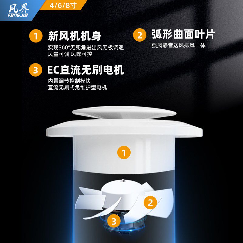 双向空气循环遥控静音卧室吊顶排风扇窗式壁挂强力排烟风机换气扇