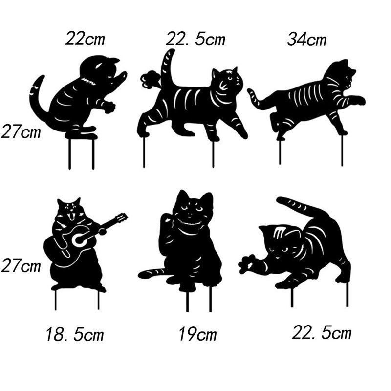 创意铁艺小猫剪影组合户外庭院摆件花园装饰地插金属猫27CM高度,家居饰品,户外/庭院摆件,淘宝优惠券,粉丝福利购,淘宝优惠卷