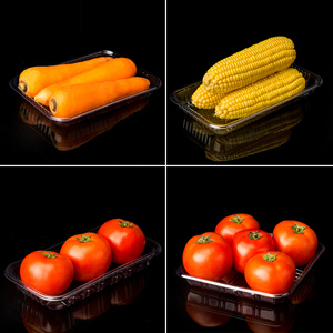 超市一次性生鲜托盘水果蔬菜草莓樱桃塑料打包盒食品透明保鲜盒子