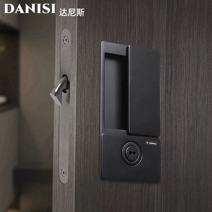 同款AGB内嵌平面移门锁极简静音推拉门口袋卧室木门双面隐形锁