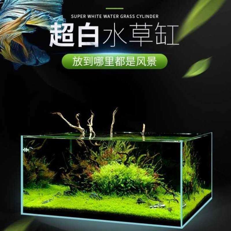 。精晶超白鱼缸水族箱底过滤小型海水缸下过滤一体免换水生态鱼缸
