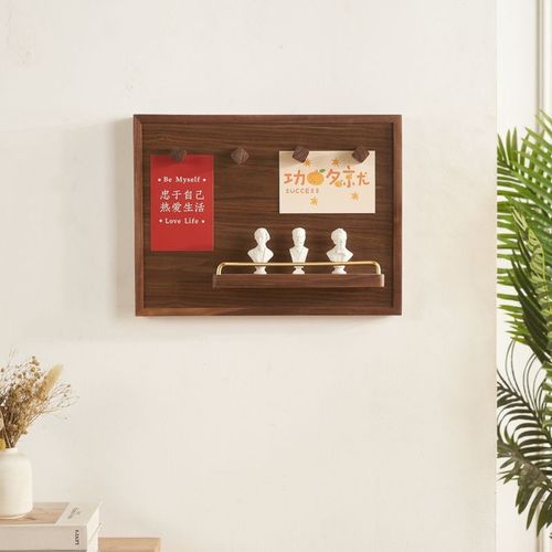 黑胡桃电闸箱弱电箱遮档置物架免打孔新中式电表箱开关遮丑装饰画