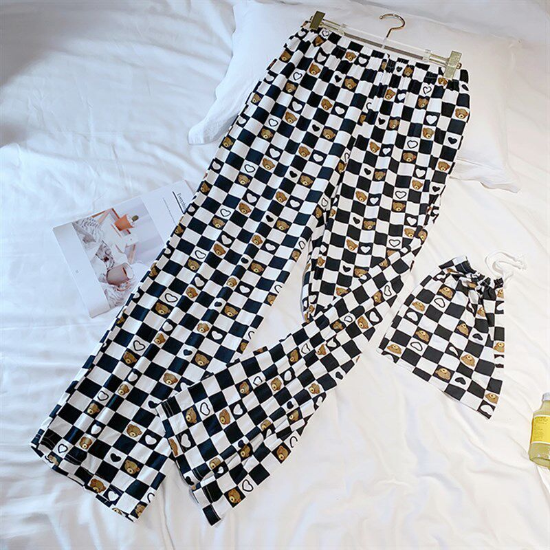 送布袋~薄款长睡裤女士春秋夏款卡通家居裤直筒休闲遛弯裤