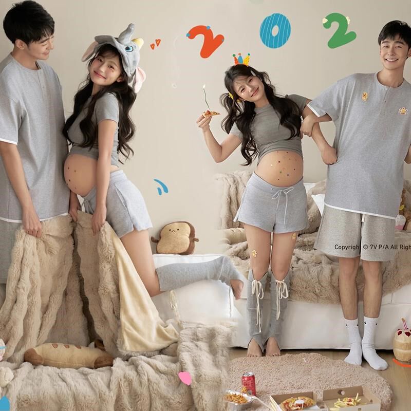影楼新款孕妇照服装可爱风室内拍照夫妻艺术照摄S影服装孕妈咪大