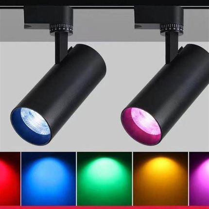 彩光射灯led轨道灯小舞台红色黄色蓝色绿色彩色明装导轨灯滑道式