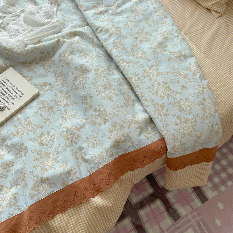 梨梦 北茉 少女心纯棉夏凉被四件套全棉夏季薄被子空调被芯单双人