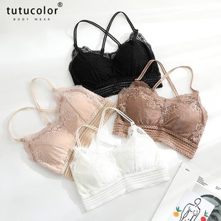 显胸小内衣女无钢圈薄款夏季蕾丝聚拢裹胸防走光抹胸美背内心文胸
