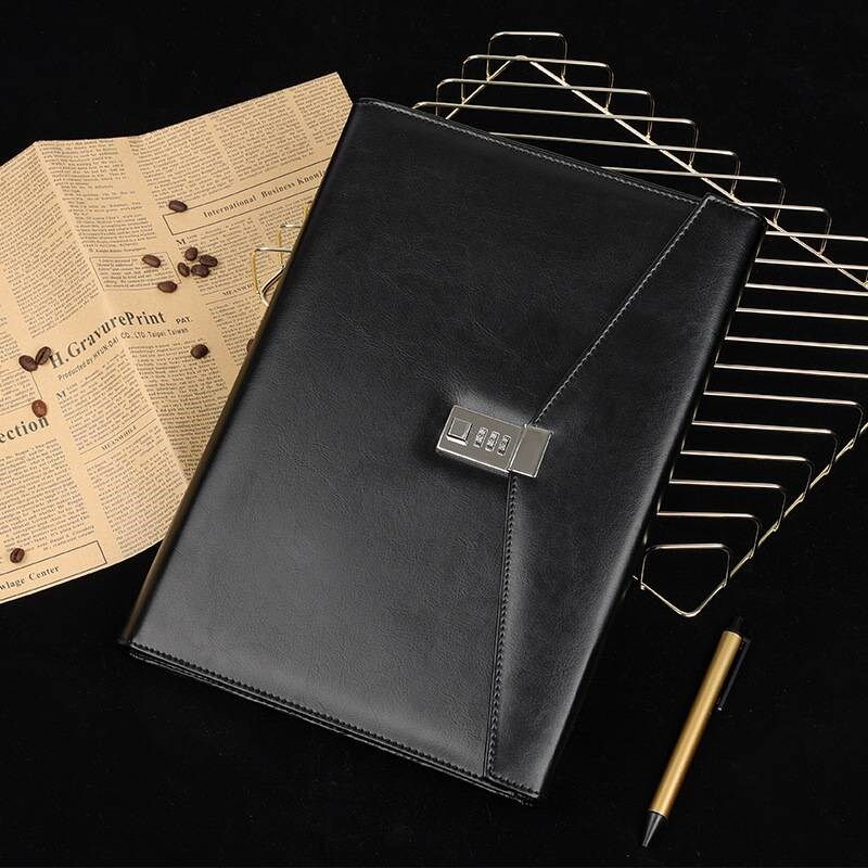 现货保密档案袋Al4皮质带密码锁公文包商务公文包可印制logo